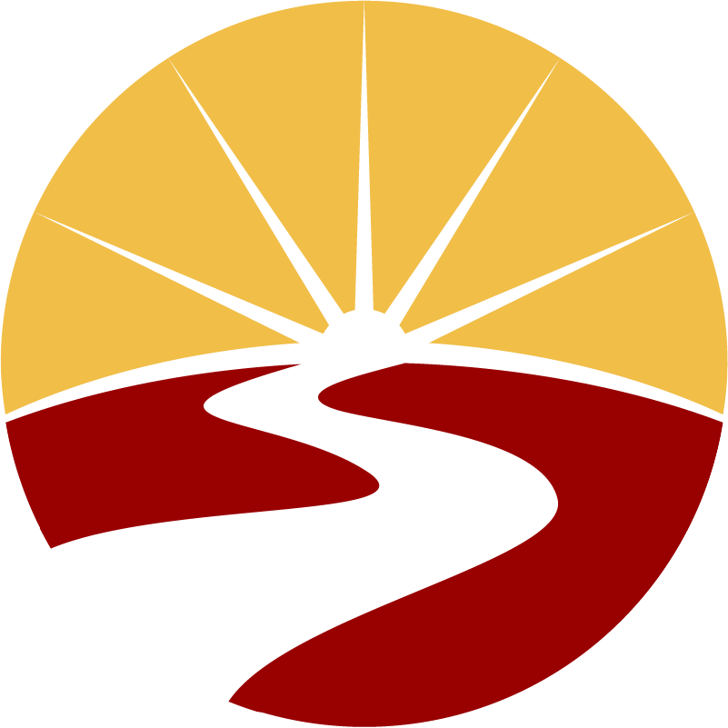 illustration of a path leading into a setting sun