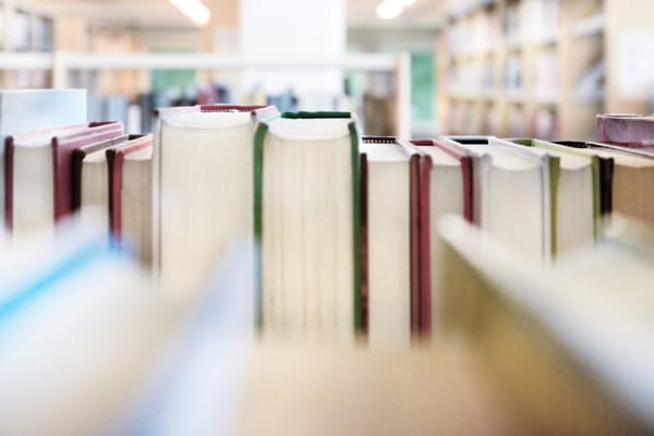 a shelf of books