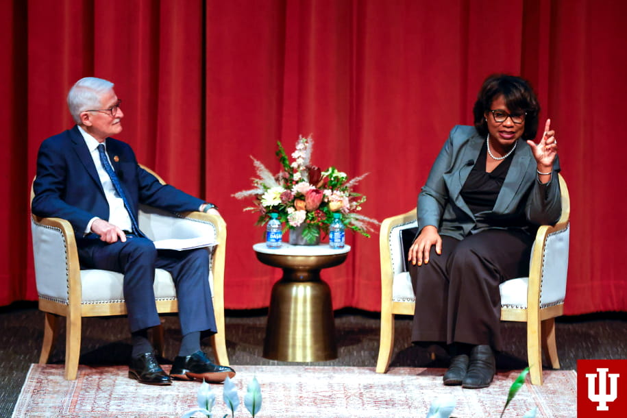 Drs. Stephen P. Bogdewic and Tricia C. Elliott speak during the Bogdewic Lectureship event 2023