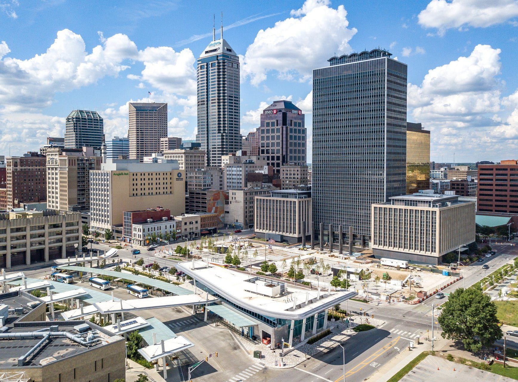 central transit station in downtown indianapolis