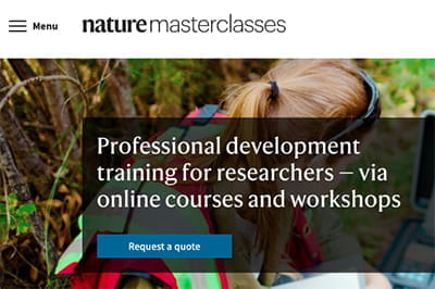 A screenshot of a portion of the Nature Masterclasses website