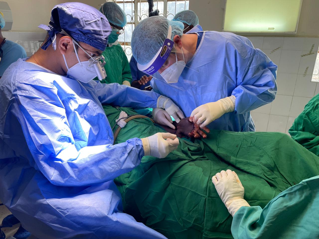 Hand surgery case in progress at Moi Teaching and Referral Hospital in Eldoret, Kenya.