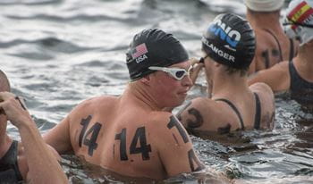 Chip Peterson swimming