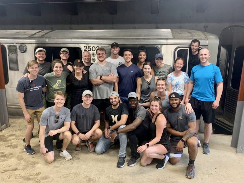 group photo of residents on disaster day