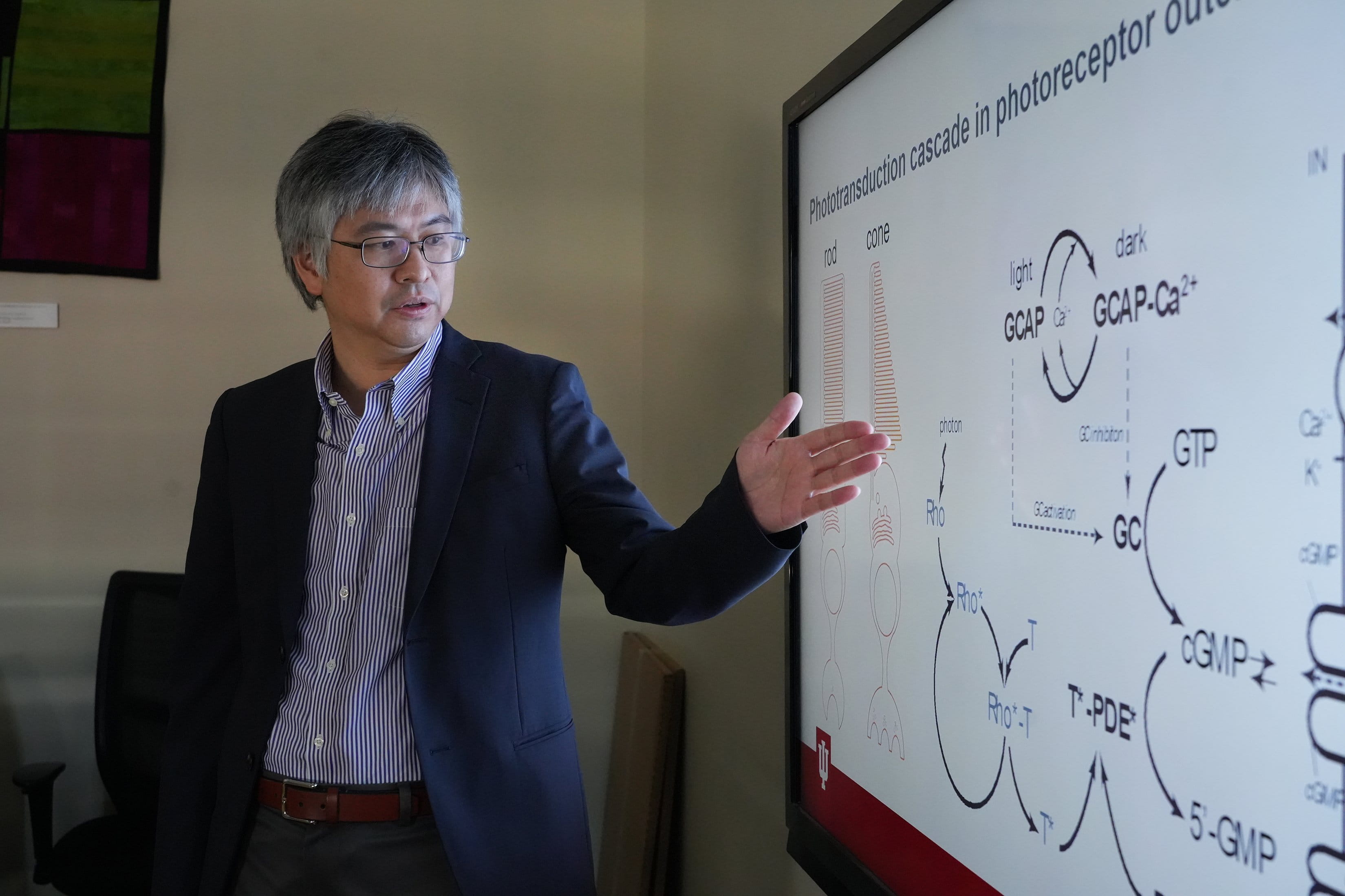 Dr. Iminashi teaching in the visual system graduate course