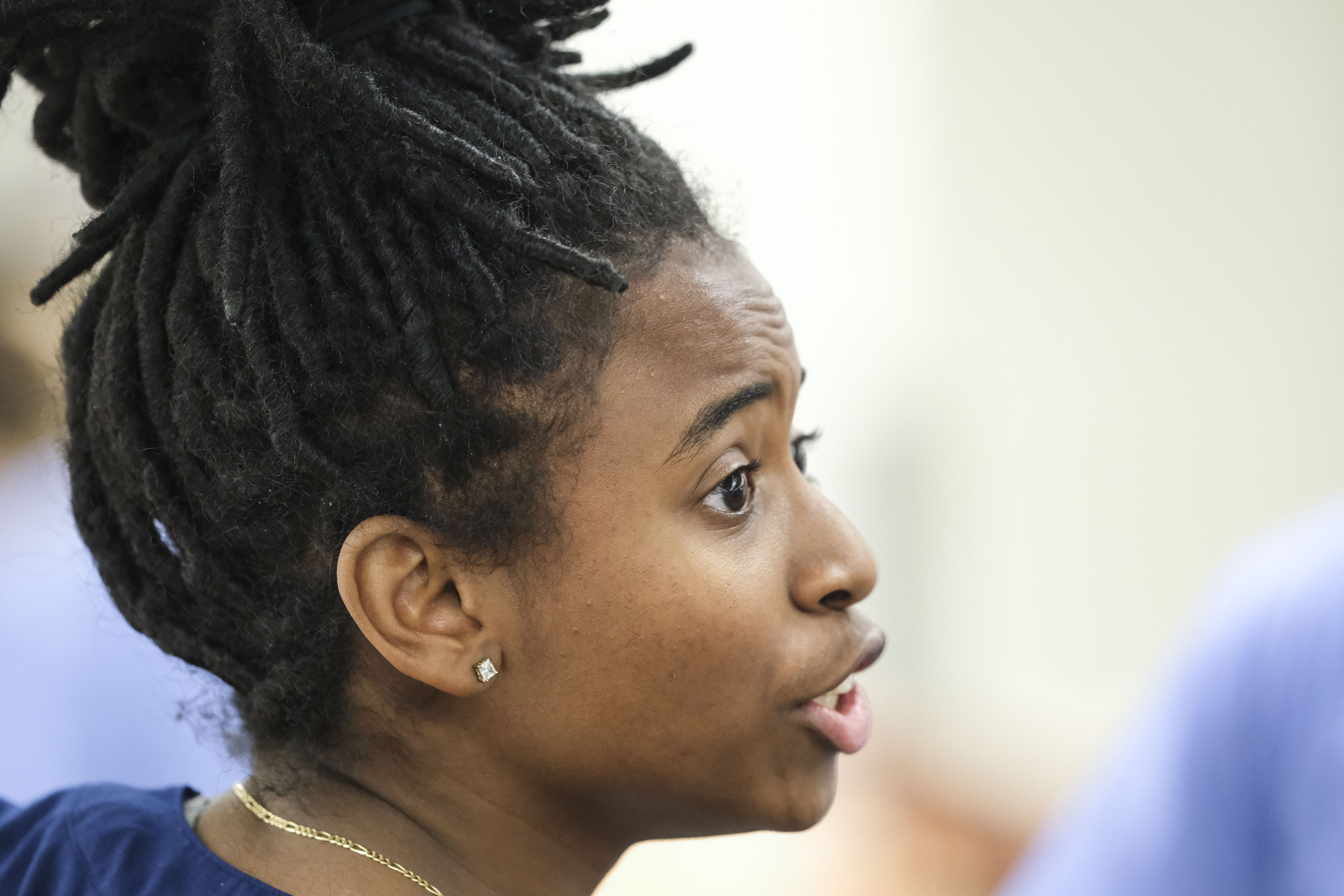 Taylor Smith in the anatomy lab at IU School of Medicine.