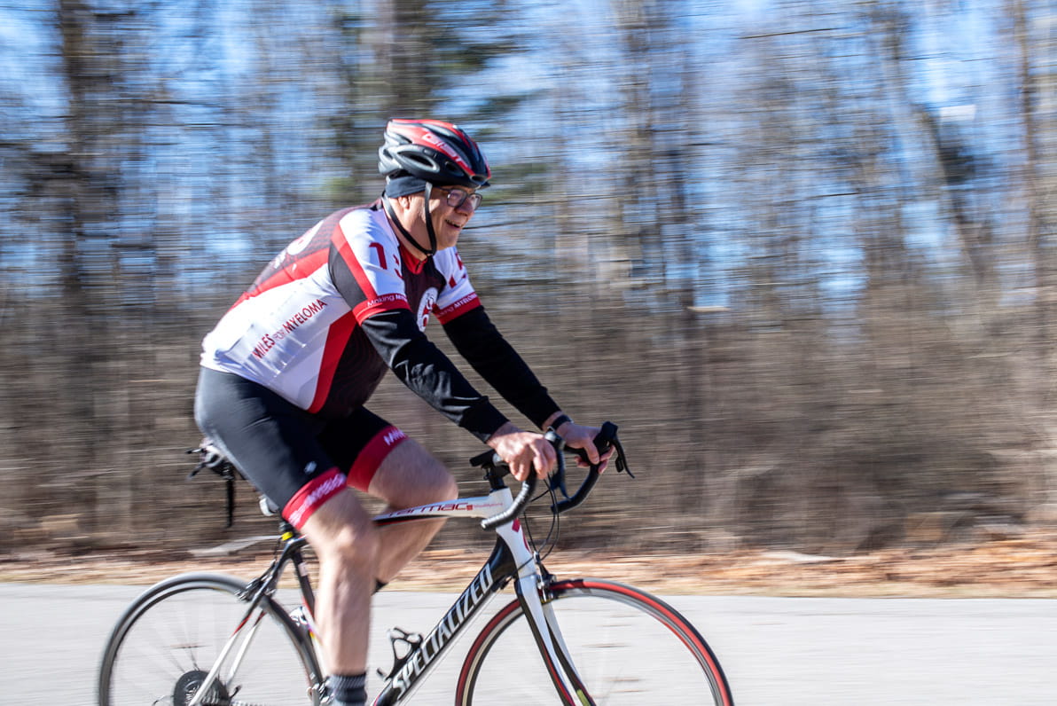 Rafat Abonour riding his bicycle