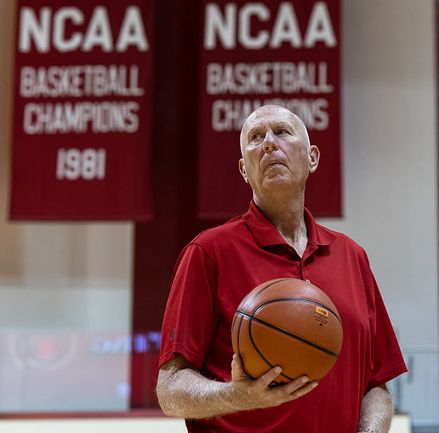 Ted Kitchel holding a basketball