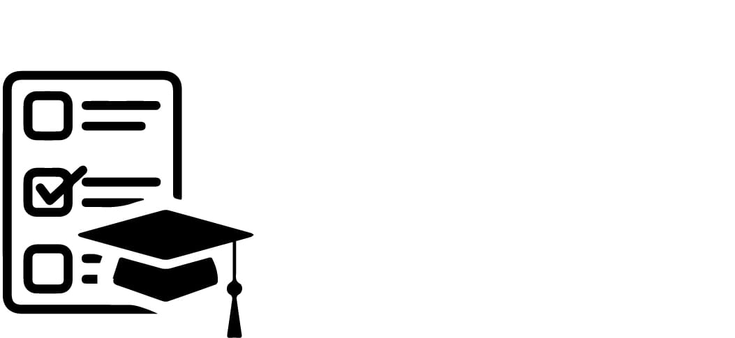 a quiz icon with a grad cap in front