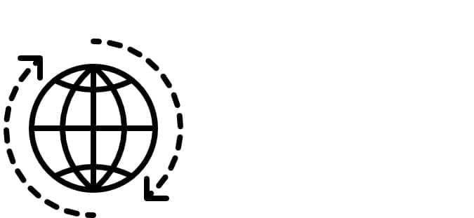 a globe with arrows encircling it