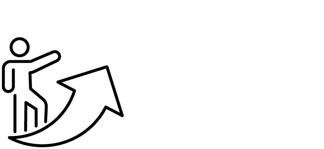 a person points and an arrow follows their hand up